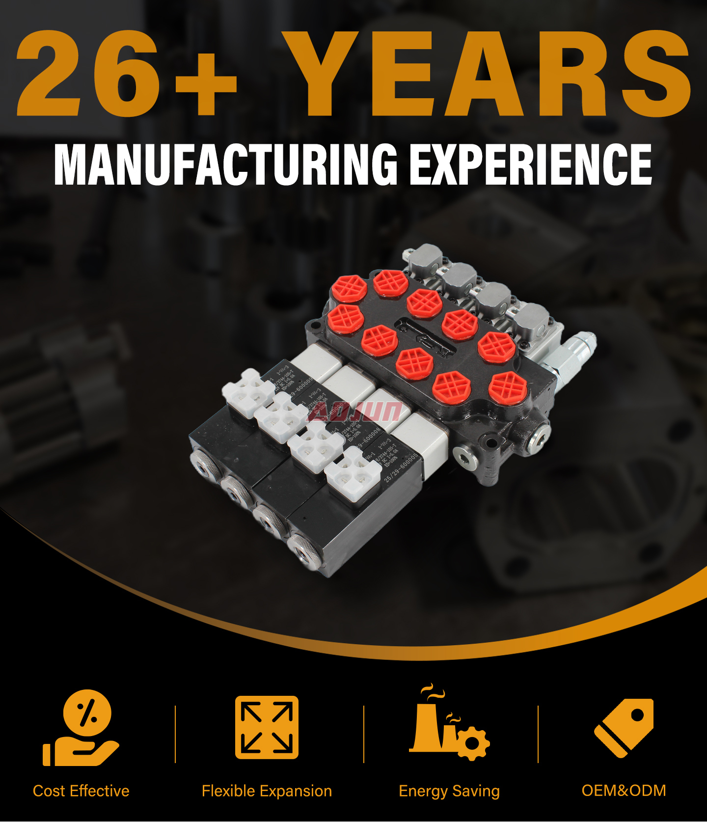 4 Spool Solenoid and Manual Monoblock Directional Valve Q45 detailed image